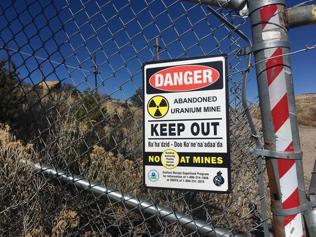 Uranium mine sign