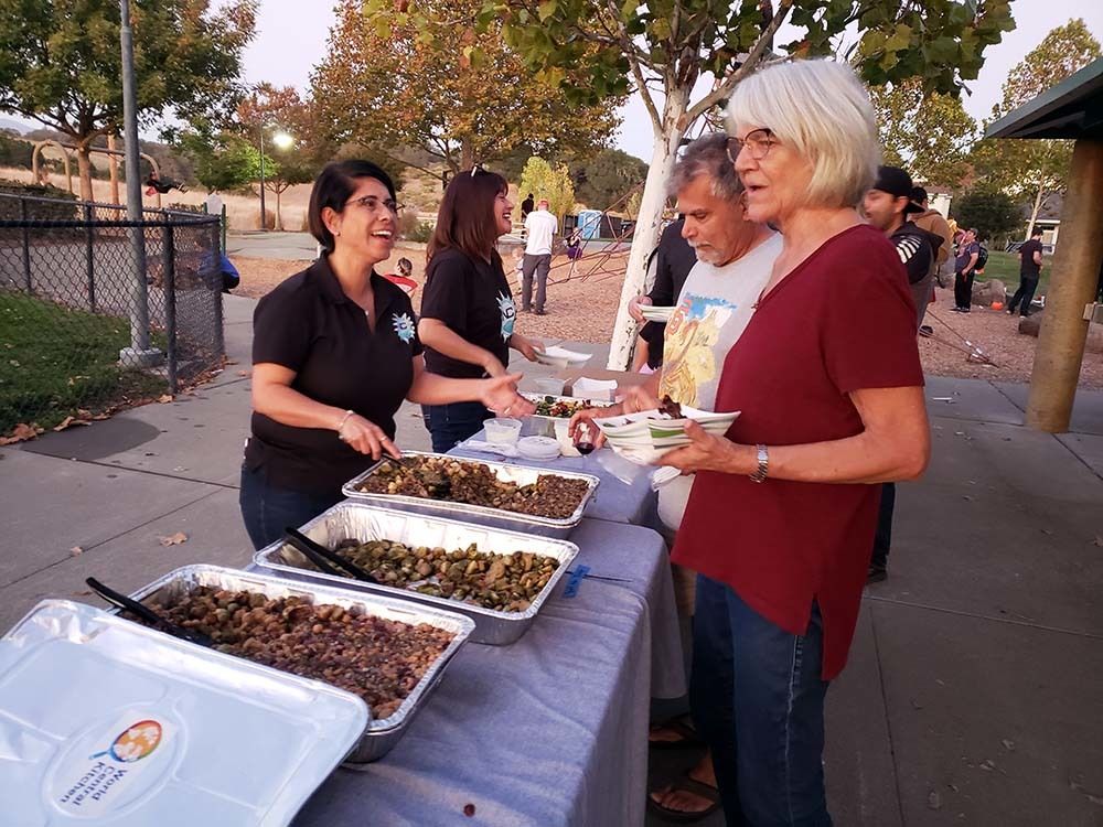 volunteer feeding healdsburg